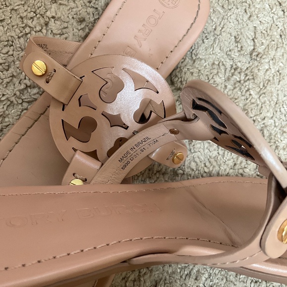 TORY BURCH Miller Leather Sandals In Beige - Picture 6 of 7